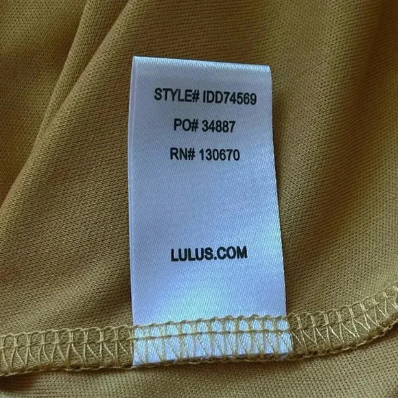 Lulus‎ Women's Zoya Mustard Yellow Floral Print Tie-Front Skater Dress Large. - Picture 7 of 7